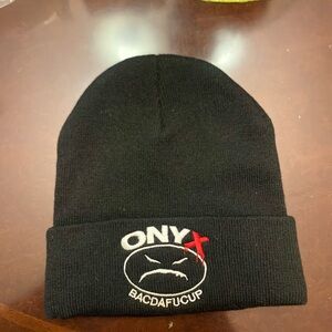 Onyx Black Knit Cap with Logo